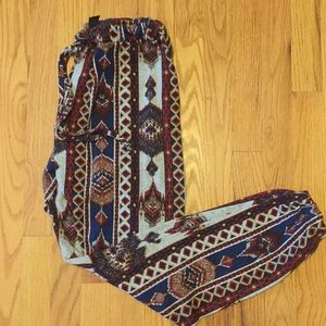 Tribal print stretchy pants